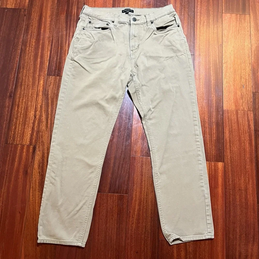 Banana Republic Pants Mens 34x30 Khaki Tan Chino Twill 5-Pocket Stretch 32x28 *